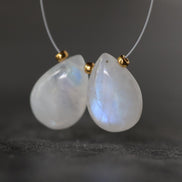 13mm Smooth Rainbow Moonstone Briolette Beads Teardrops Pear Drops for DIY Jewelry Making Earrings Supplies
