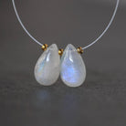 13mm Smooth Rainbow Moonstone Briolette Beads Teardrops Pear Drops for DIY Jewelry Making Earrings Supplies
