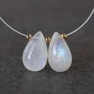 13mm Smooth Rainbow Moonstone Briolette Beads Teardrops Pear Drops for DIY Jewelry Making Earrings Supplies