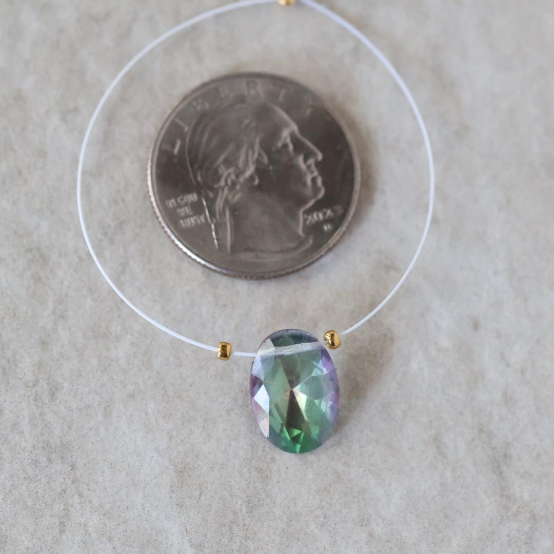 14mm Mystic Topaz Faceted Oval Briolette Bead 1 Pc Natural Gemstone for DIY Jewelry Making