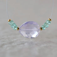 14mm Natural Scapolite Faceted Bead Paraiba Blue Tourmaline Faceted Rondelle Lavender Quartz Gemstone for DIY Jewelry Making