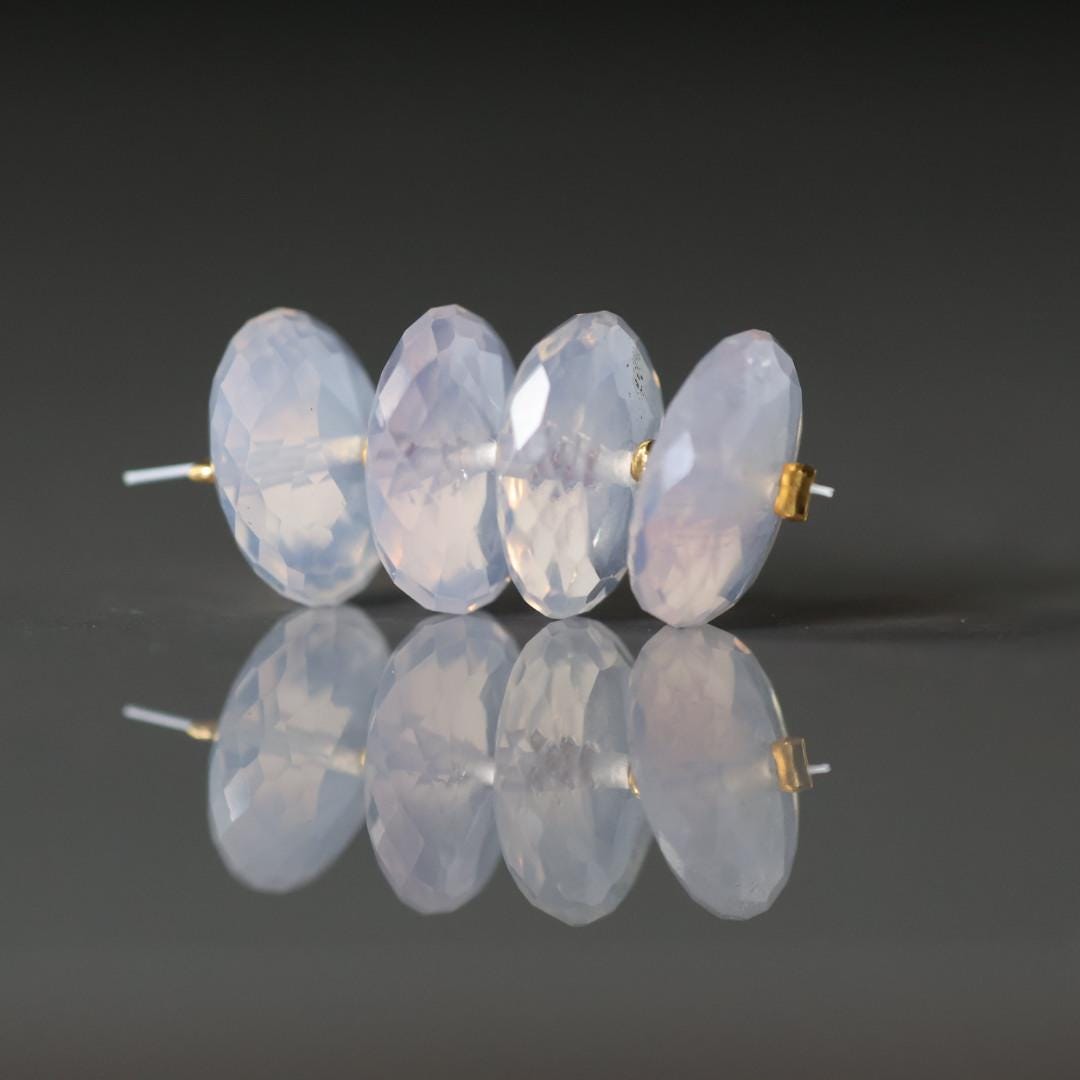 14mm Natural Scapolite Rondelle Beads Faceted 4 Pcs Gemstone Beads Lavender quartz Jewelry Making DIY Necklace November birthstone