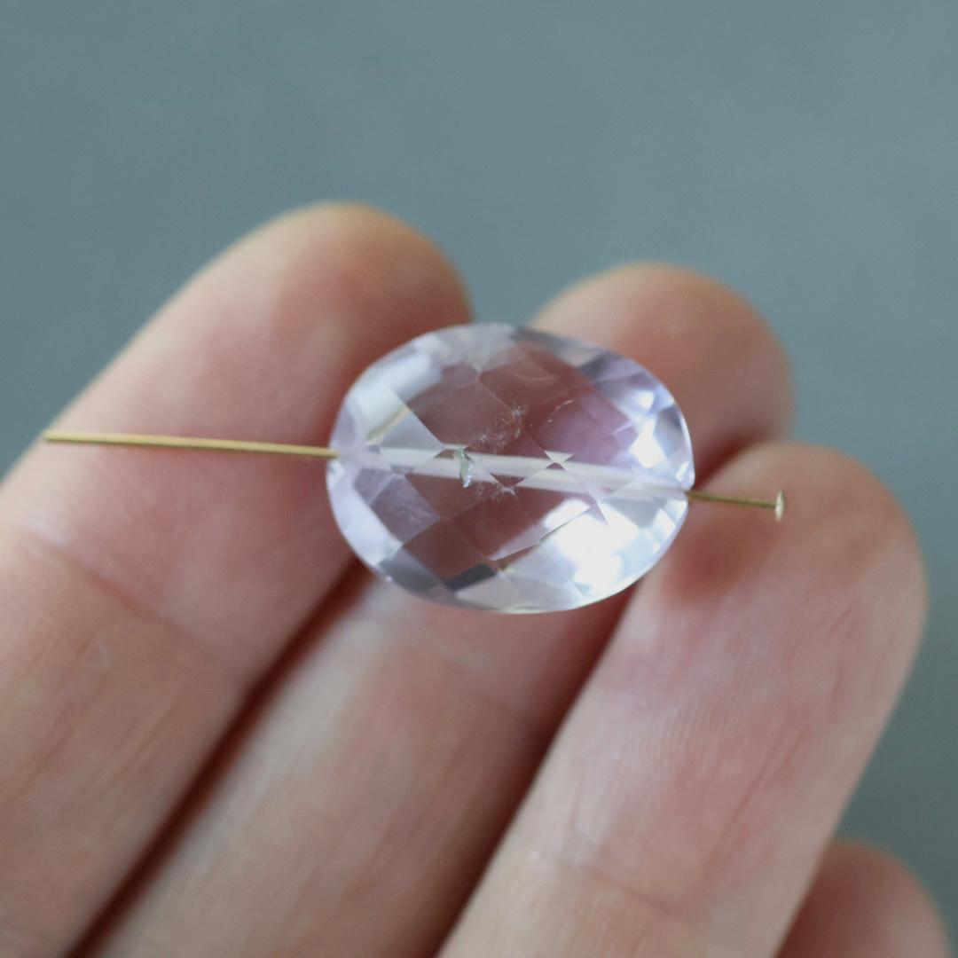 Large Natural Pink Amethyst Oval Bead Faceted 18x14mm Gemstone for DIY Jewelry Making Earrings Pendants February Birthstone
