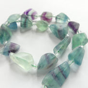 15mm Multi Fluorite Raw Nugget Beads 15