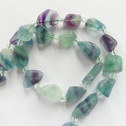 15mm Multi Fluorite Raw Nugget Beads 15