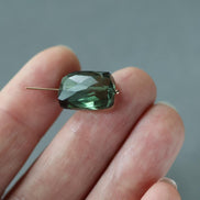 Large Green Tourmaline Faceted Bead 15mm x 10mm Nugget Stone Chunk Gemstone Bead for Jewelry Making Beading Craft Gift Beads