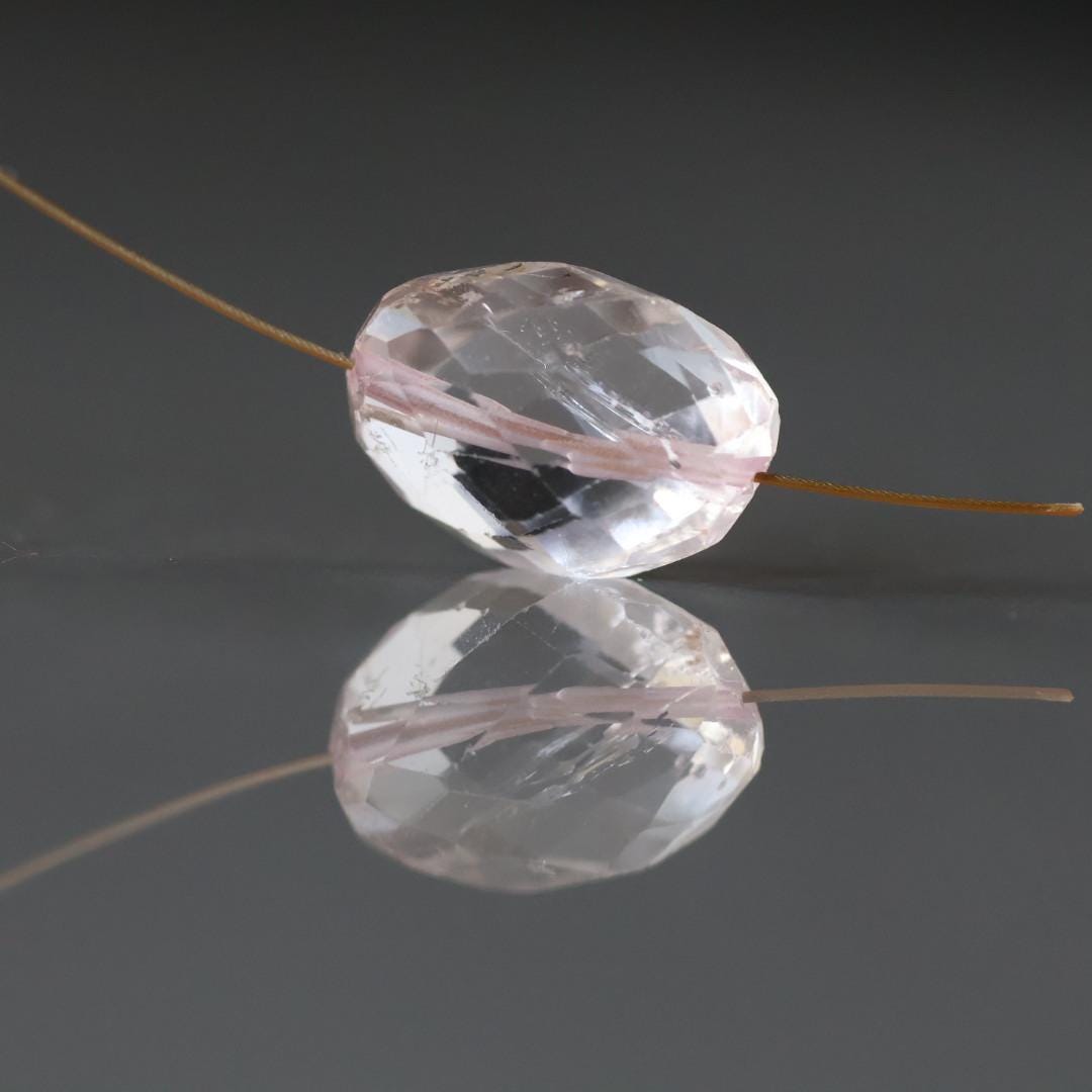 Morganite Faceted Bead 15mm x 11mm Nugget Oval Stone Gemstone Bead for Jewelry Making Beading Craft Gift Bead