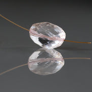 15x11mm Morganite Beads - Faceted Oval Natural Gemstone- 1 Pc