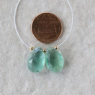 16mm Natural Green Fluorite Briolette Beads Faceted Teardrop Pair Gemstone for DIY Jewelry Making Earrings