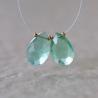 16mm Natural Green Fluorite Briolette Beads Faceted Teardrop Pair Gemstone for DIY Jewelry Making Earrings