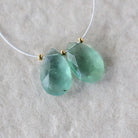16mm Natural Green Fluorite Briolette Beads Faceted Teardrop Pair Gemstone for DIY Jewelry Making Earrings