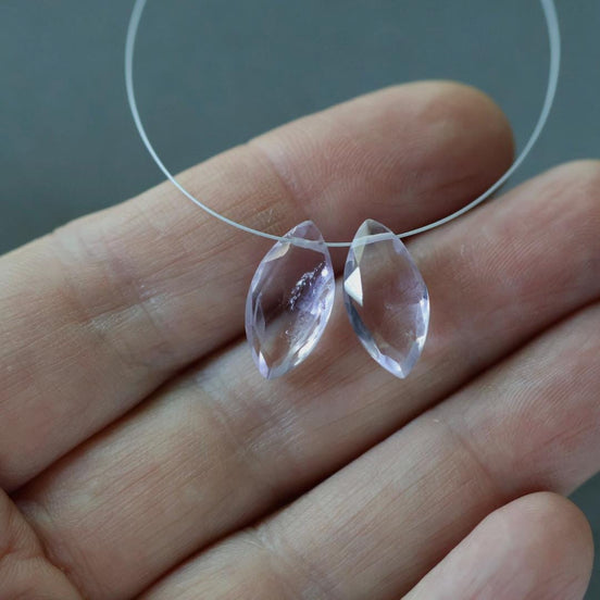 Natural Pink Amethyst Marquise Beads Faceted Briolette Beads 8x16mm Gemstone for DIY Jewelry Making Earrings Pendants February Birthstone