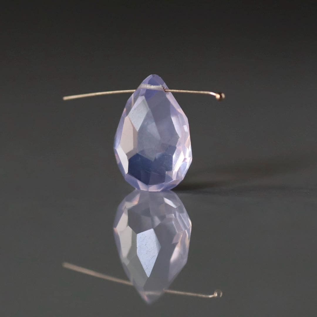 16mm Natural Scapolite Briolette Bead Faceted Teardrop 1 Pcs Gemstone Beads Lavender quartz Jewelry Making DIY Necklace November birthstone