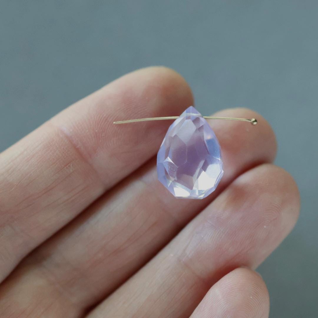 16mm Natural Scapolite Briolette Bead Faceted Teardrop 1 Pcs Gemstone Beads Lavender quartz Jewelry Making DIY Necklace November birthstone