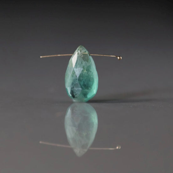 17mm Natural Green Fluorite Briolette Bead Faceted Teardrop 1 Pcs Gemstone Beads DIY Jewelry Making Necklace November birthstone