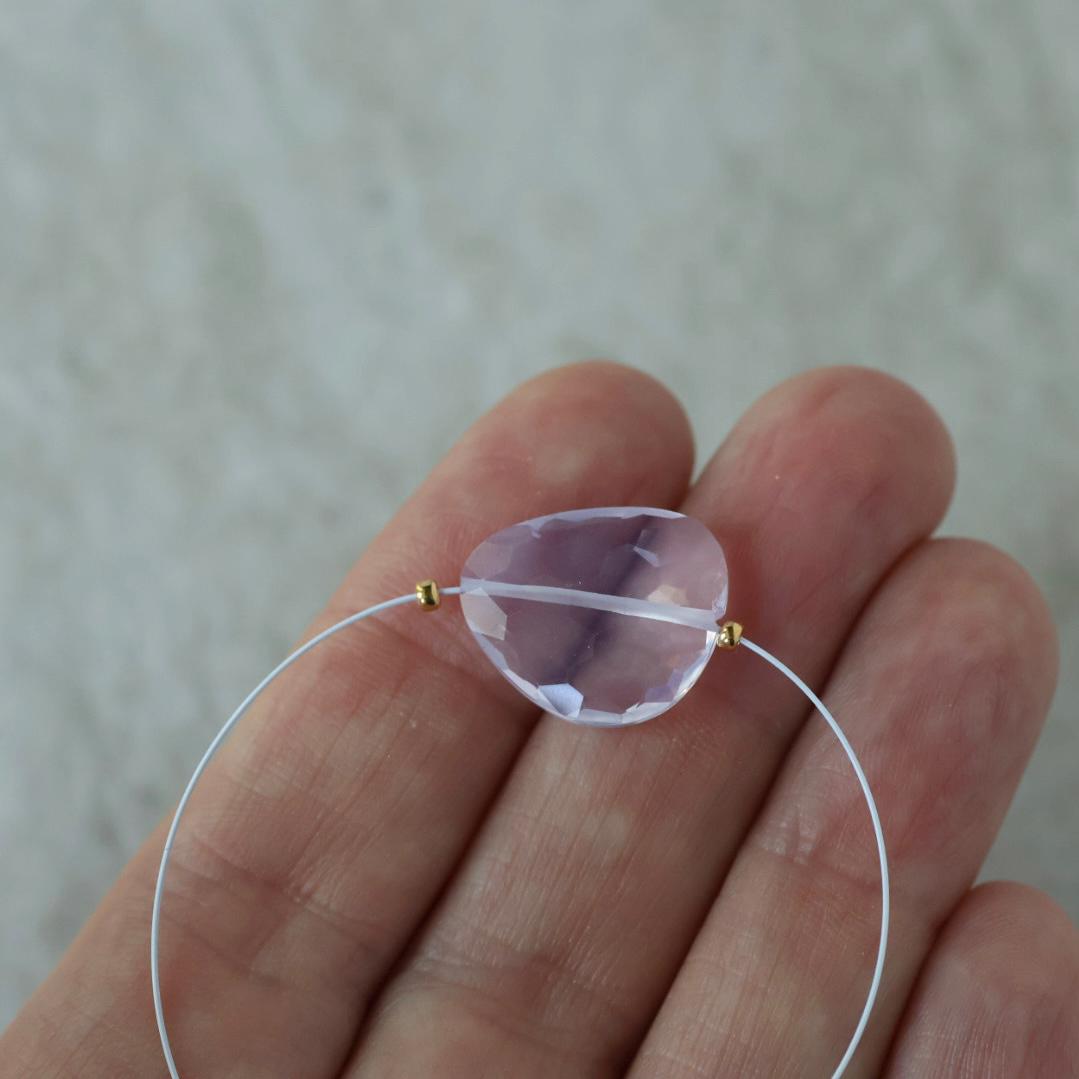 17x14mm Natural Scapolite Bead Faceted Flat Stone Lavender Quartz Gemstone for DIY Jewelry Making
