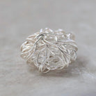 18mm Thai Karen Hill Tribe Silver Bead Tangled Wired Nest Hand Woven Ball Coin Charm Pendant