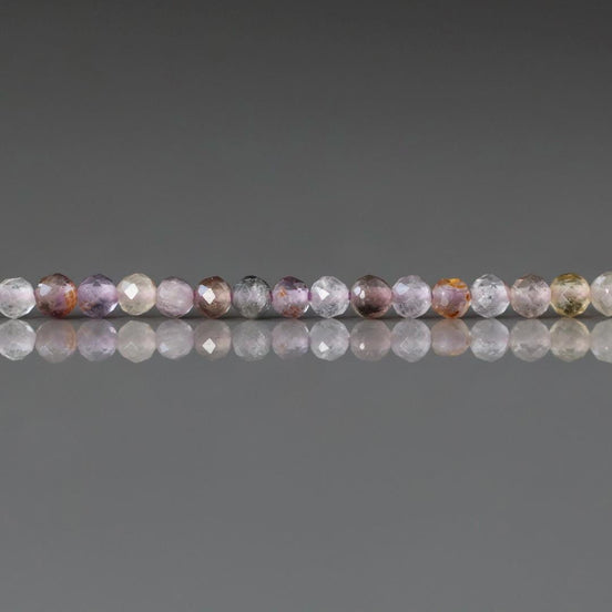2mm 2.5mm Cacoxenite Micro Faceted Beads Super Seven 7 Genuine Beads 15" Sparkly Gemstone Melody Stone Auralite Beads Beading Crafter Gift