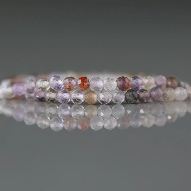 2mm 2.5mm Cacoxenite Micro Faceted Beads Super Seven 7 Genuine Beads 15" Sparkly Gemstone Melody Stone Auralite Beads Beading Crafter Gift