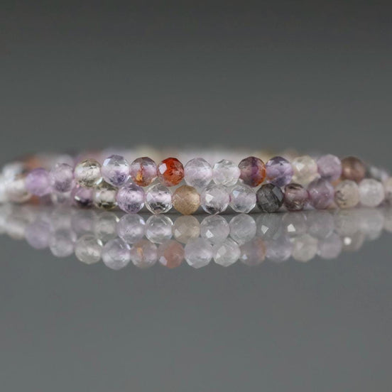 2mm 2.5mm Cacoxenite Micro Faceted Beads Super Seven 7 Genuine Beads 15" Sparkly Gemstone Melody Stone Auralite Beads Beading Crafter Gift