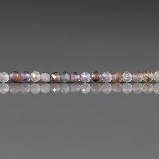 2-2.5mm Super Seven Beads - Tiny Faceted Round Natural Gemstone 15" Strand