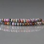 2mm 3mm Ruby Sapphire Micro Faceted Rondelle Beads Genuine Small Beads Strand 4” Gemstone Beads for Jewelry Making