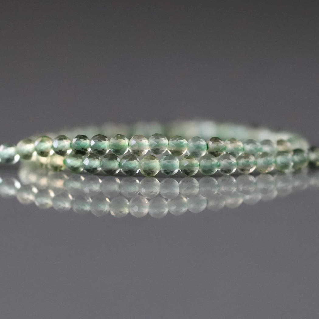 2.4mm Green Amethyst Beads Micro Faceted Beads 15" Green Natural Amethyst Gemstone Beads Beading Crafter Gift February Birthstone