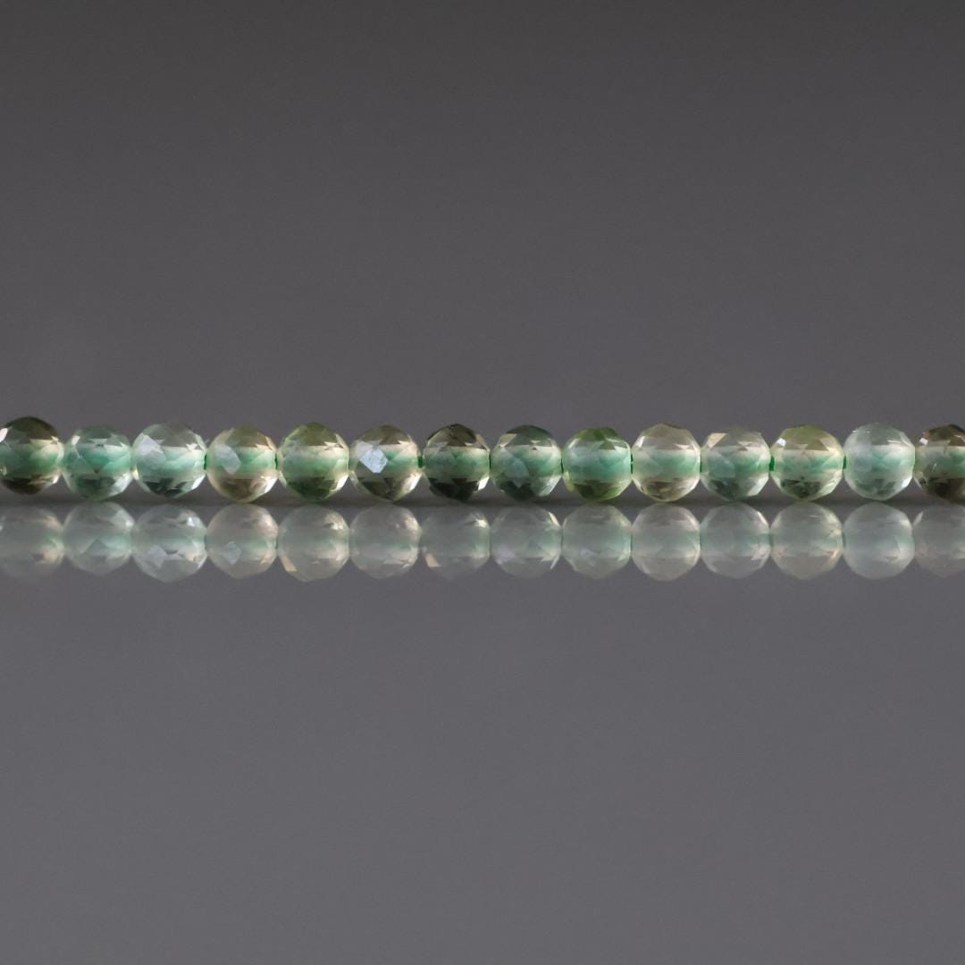 2.4mm Green Amethyst Beads - Tiny Faceted Round Natural Gemstone 15" Strand