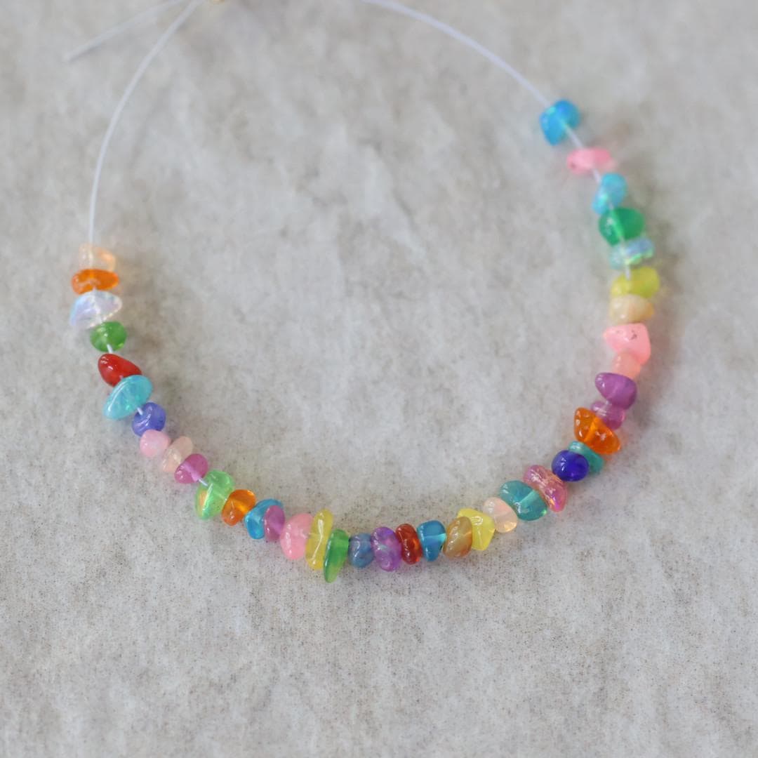 2-4mm Natural Ethiopian Disco Opal Chip Beads Smooth Colorful Opal Gemstone For DIY Jewelry Making
