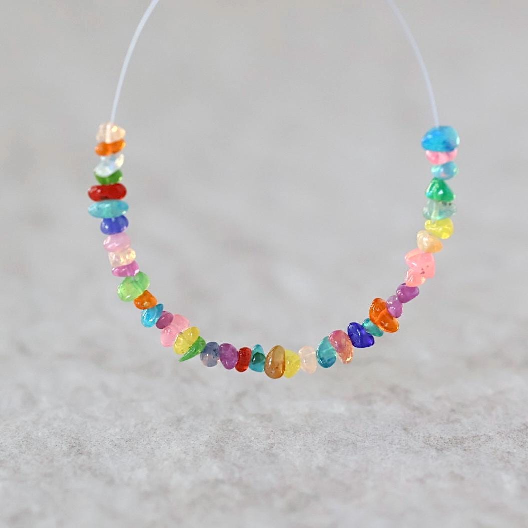 2-4mm Natural Ethiopian Disco Opal Chip Beads Smooth Colorful Opal Gemstone For DIY Jewelry Making
