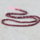 2.5mm AAA Pyrope Garnet Rondelle Beads Faceted 15" Natural Red Gemstone for DIY Jewelry Making