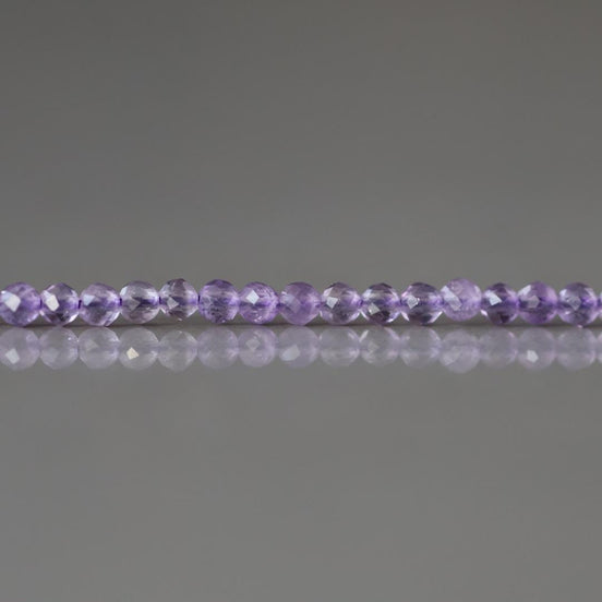 2.5mm AAA Amethyst Beads Micro Faceted Beads 15" Purple Natural Light Amethyst Gemstone Beads Beading Crafter Gift February Birthstone