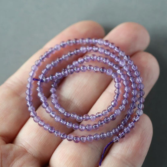 2.5mm AAA Amethyst Beads Smooth Beads 15" Purple Natural Amethyst Gemstone Beads Beading Crafter Gift February Birthstone