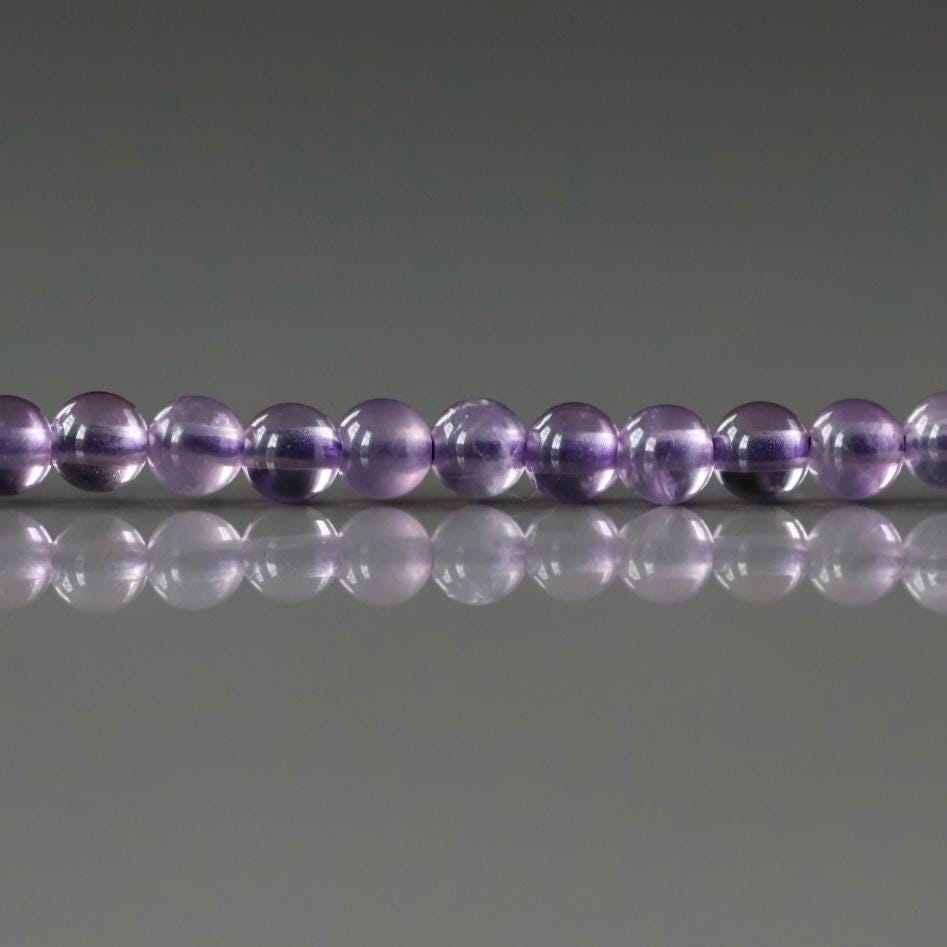 2.5mm Amethyst Beads – Tiny Smooth Round Natural Gemstone 15" Strand