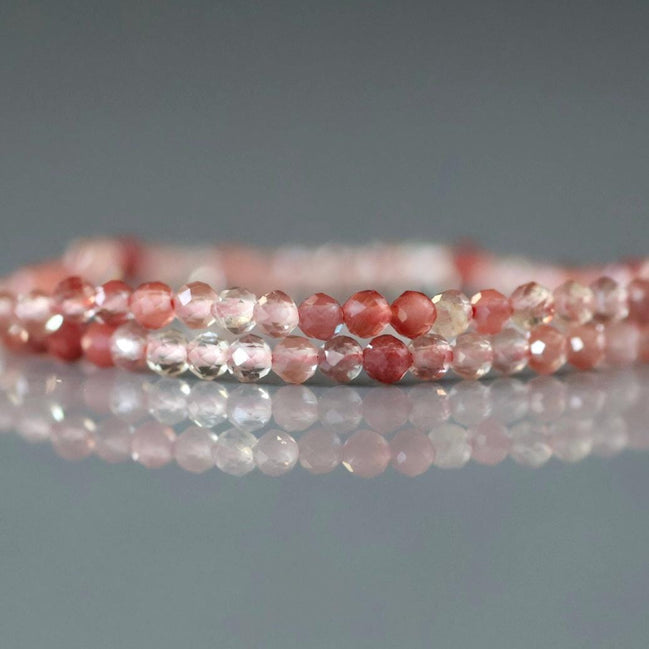 2.5mm Rare Andesine Faceted Beads 15" Red Genuine Sparkly Gemstone Beads for Jewelry Making Beading Craft Gift Beads Self-Love Abundance