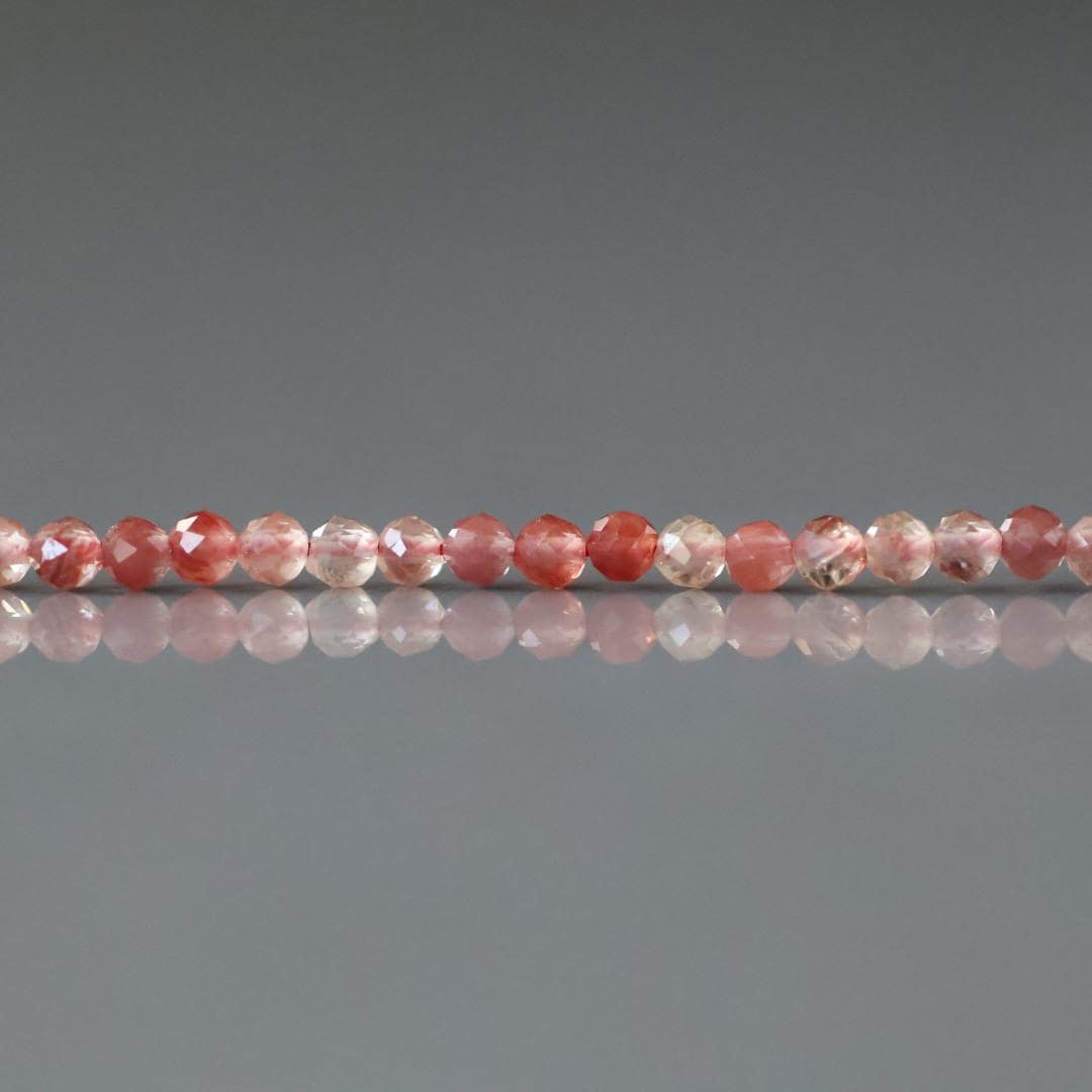 2.5mm Andesine Beads - Tiny Faceted Round Natural Gemstone 15" Strand