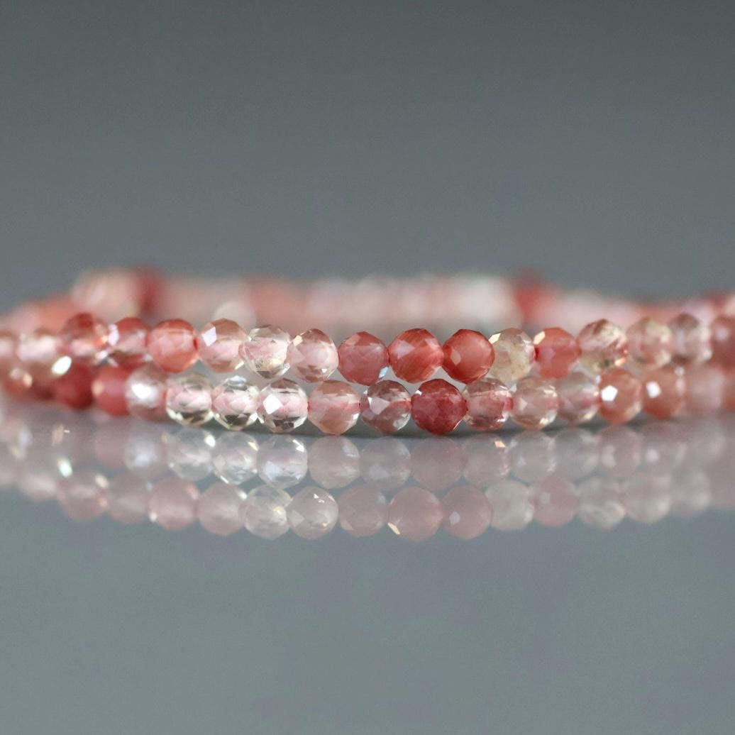 2.5mm Andesine Beads - Tiny Faceted Round Natural Gemstone 15" Strand