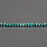 2.5mm Arizona Turquoise Beads – Tiny Faceted Round Natural Gemstone 15
