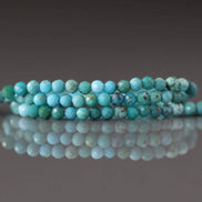 2.5mm Arizona Turquoise Beads – Tiny Faceted Round Natural Gemstone 15