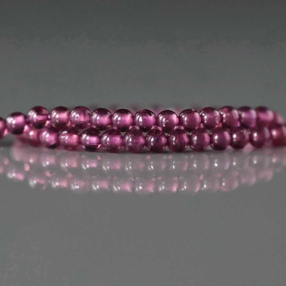 2.5mm AAA Pink Garnet Beads Smooth 7”Natural Berry Rhodolite Garnet Gemstone Beads Beading Crafter Gift
