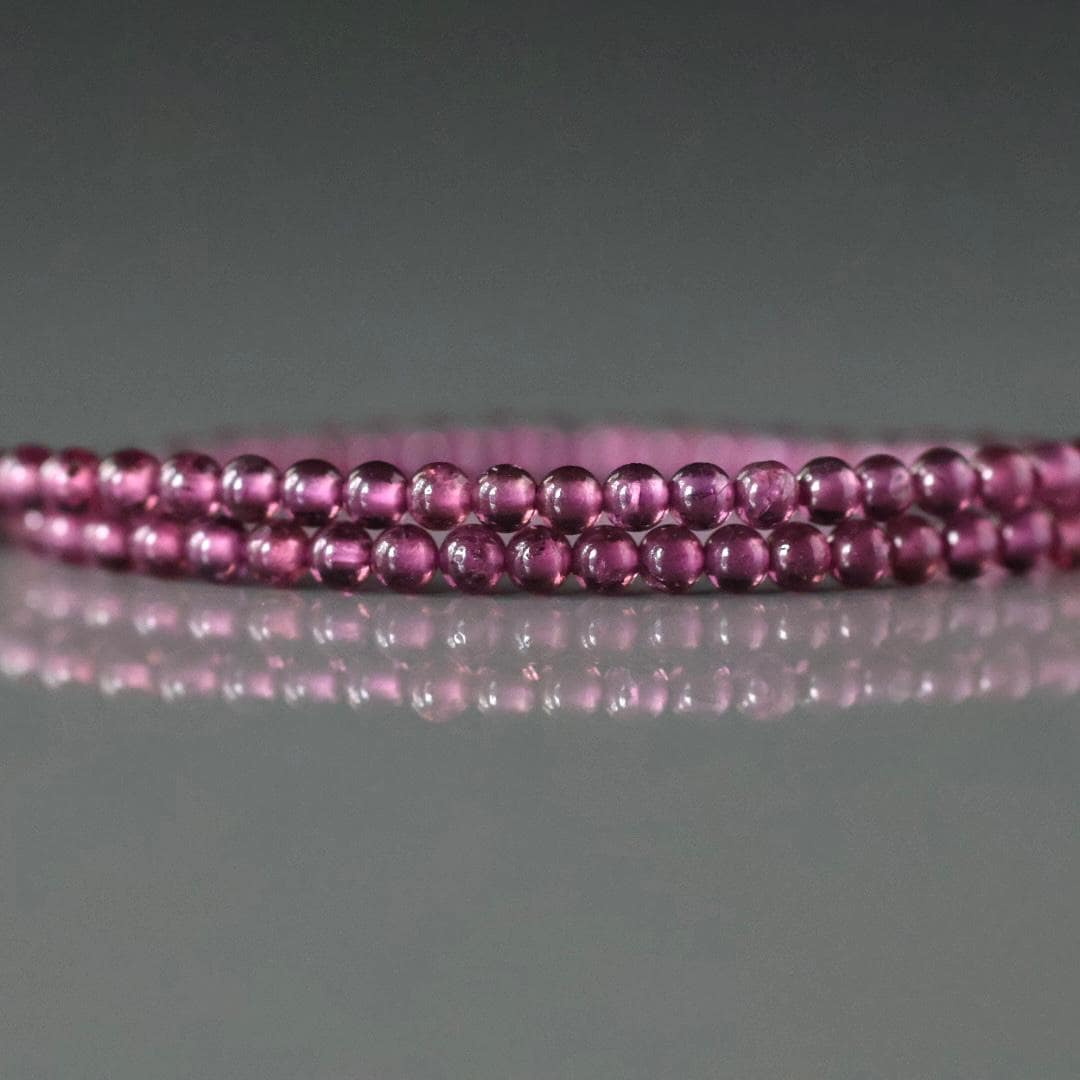 2.5mm AAA Pink Garnet Beads Smooth 7”Natural Berry Rhodolite Garnet Gemstone Beads Beading Crafter Gift