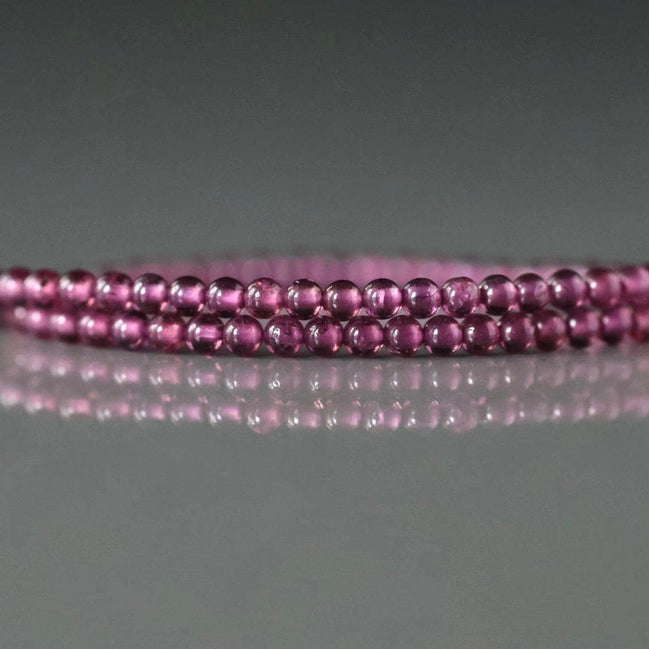 2.5mm AAA Pink Garnet Beads Smooth 7”Natural Berry Rhodolite Garnet Gemstone Beads Beading Crafter Gift