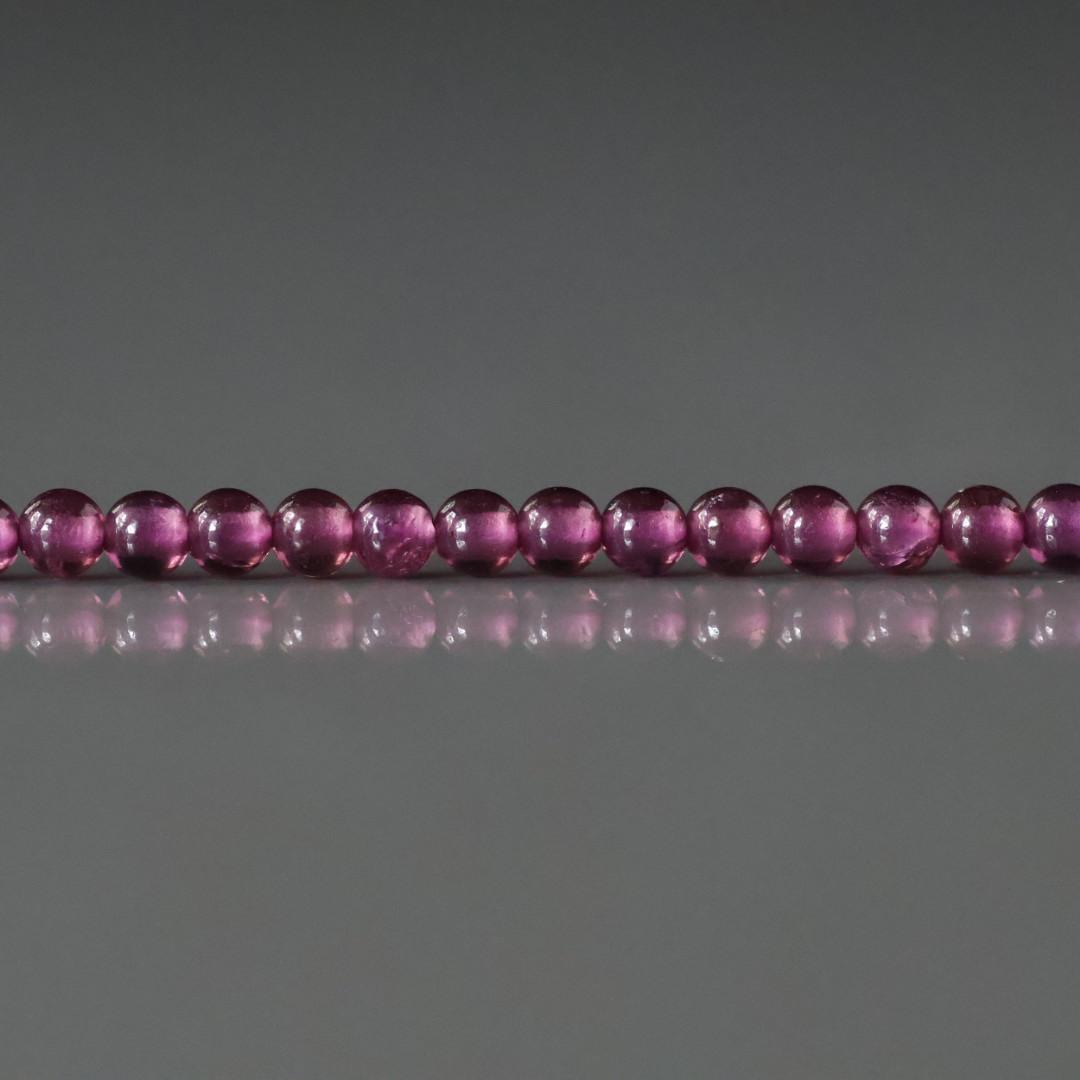 2.5mm Berry Rhodolite Garnet Beads - Tiny Smooth Round Natural Gemstone 7" Strand