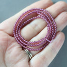 2.5mm Berry Rhodolite Garnet Beads - Tiny Smooth Round Natural Gemstone 7" Strand