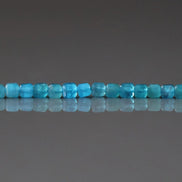 2.5mm Blue Apatite Beads – Tiny Faceted Cube Natural Gemstone 15