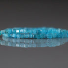2.5mm Blue Apatite Beads ‚Äì Tiny Faceted Cube Natural Gemstone 15" Strand