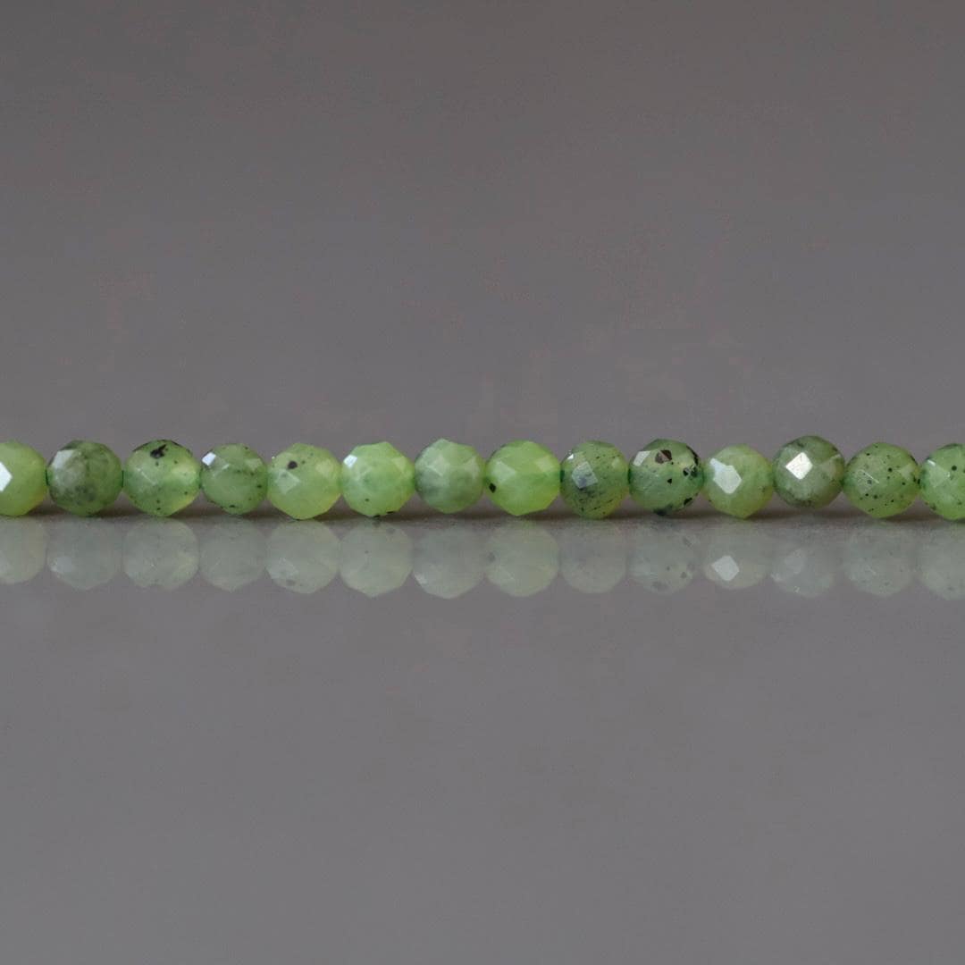 2.5mm Canadian Jade Beads ‚Äì Tiny Smooth Round Natural Gemstone 15" Strand