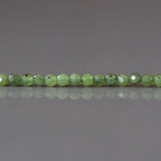 2.5mm Canadian Jade Beads ‚Äì Tiny Smooth Round Natural Gemstone 15" Strand