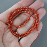 2.5mm Natural Orange Carnelian Smooth Beads 15