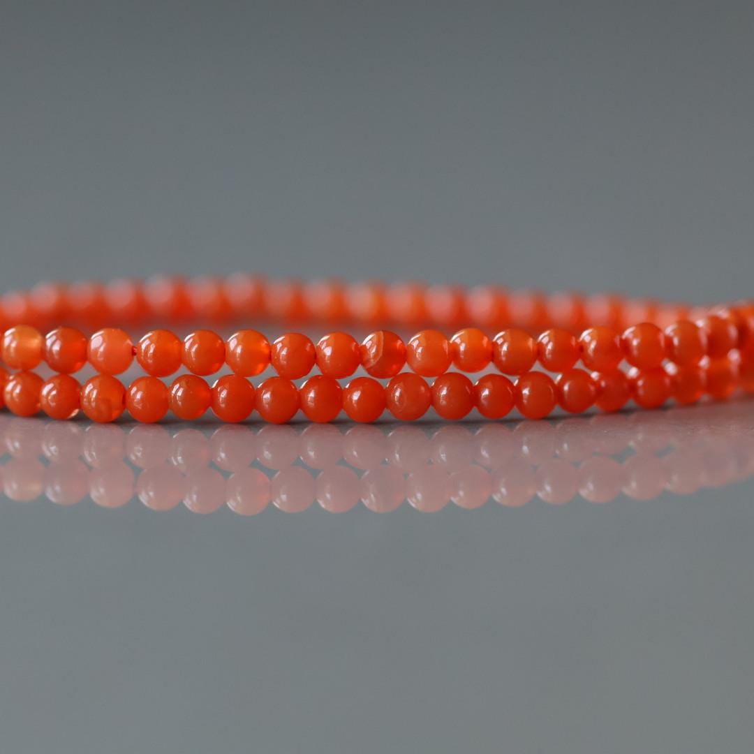 2.5mm Natural AAA Orange Carnelian Smooth Beads 15" Genuine Gemstone Beads for Jewelry Making Beading Craft Gift Beads Self-Love Abundance
